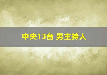 中央13台 男主持人